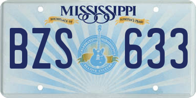 MS license plate BZS633