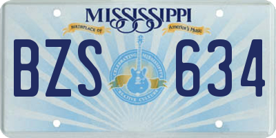 MS license plate BZS634