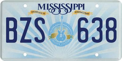 MS license plate BZS638