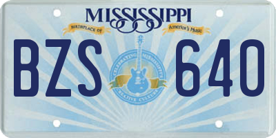 MS license plate BZS640