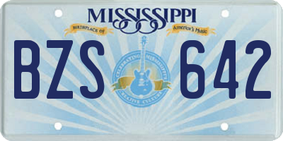 MS license plate BZS642