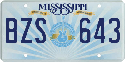 MS license plate BZS643