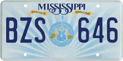 MS license plate BZS646