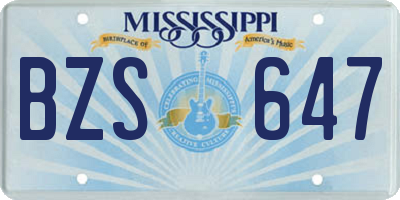 MS license plate BZS647