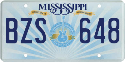 MS license plate BZS648
