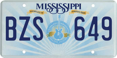 MS license plate BZS649