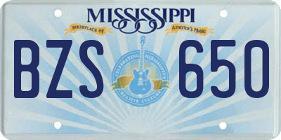 MS license plate BZS650