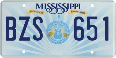 MS license plate BZS651