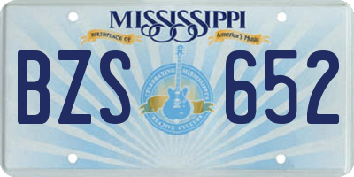 MS license plate BZS652