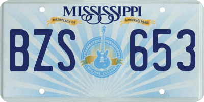 MS license plate BZS653