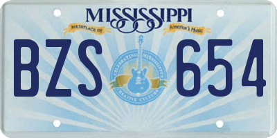 MS license plate BZS654