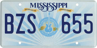 MS license plate BZS655
