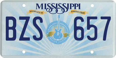 MS license plate BZS657