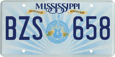 MS license plate BZS658