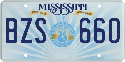 MS license plate BZS660