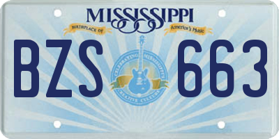 MS license plate BZS663
