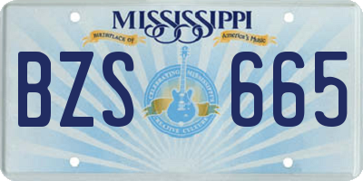 MS license plate BZS665