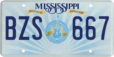 MS license plate BZS667