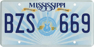 MS license plate BZS669