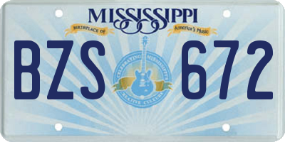 MS license plate BZS672
