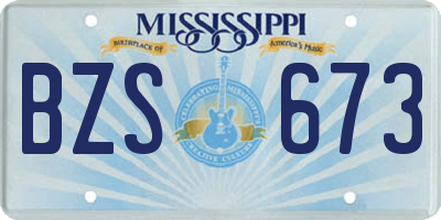 MS license plate BZS673
