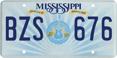 MS license plate BZS676