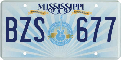 MS license plate BZS677