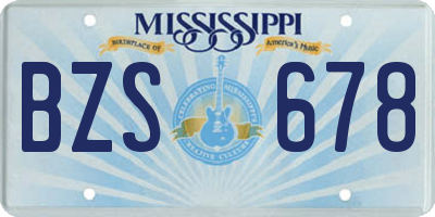 MS license plate BZS678