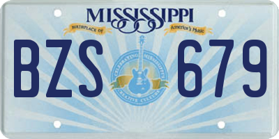 MS license plate BZS679