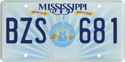 MS license plate BZS681