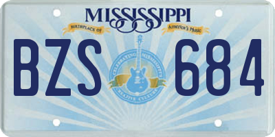 MS license plate BZS684