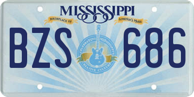 MS license plate BZS686