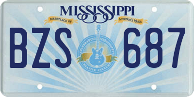 MS license plate BZS687