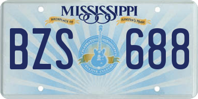 MS license plate BZS688