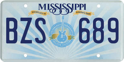 MS license plate BZS689