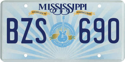 MS license plate BZS690