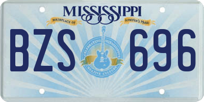 MS license plate BZS696