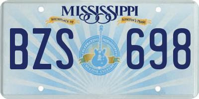 MS license plate BZS698