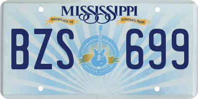 MS license plate BZS699