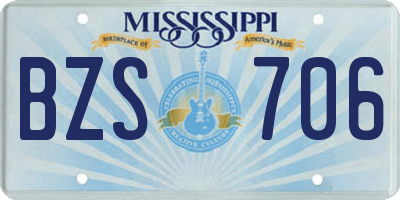 MS license plate BZS706