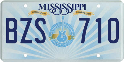 MS license plate BZS710
