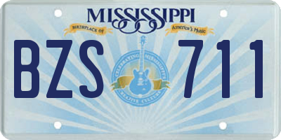 MS license plate BZS711