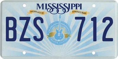 MS license plate BZS712