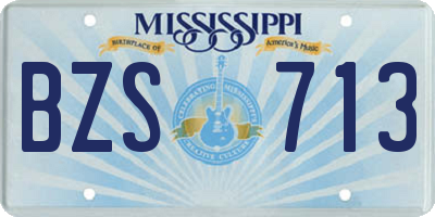 MS license plate BZS713