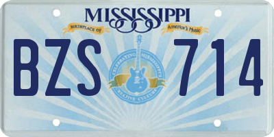MS license plate BZS714
