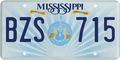MS license plate BZS715