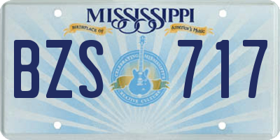 MS license plate BZS717