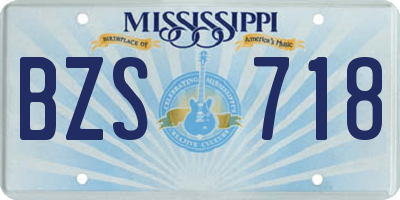 MS license plate BZS718