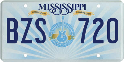 MS license plate BZS720