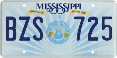 MS license plate BZS725
